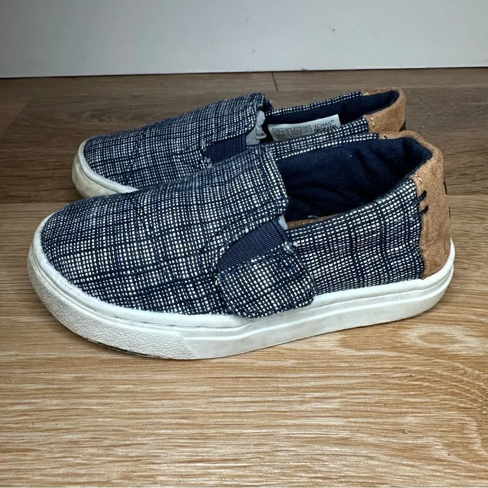 Toms Toddler Size 7 Luca Blue Heathered Slip On Sneakers - Picture 4 of 10
